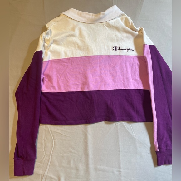 Champion Cropped Purple Long Sleeve top - Picture 2 of 4